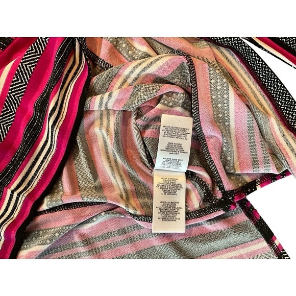 Jones NY Blouse Top Women's L Pink Striped Long Sleeve Asymmetrical Hem Pullover - Picture 4 of 4